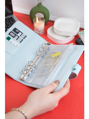 Mint Design Birikim Ajandası - Bütçe Planlayıcı Cüzdan - Bebe Mavisi