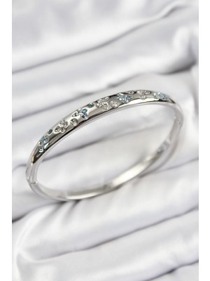 Dktt Pirinç Zirkon Taşlı Kelebek Model Gümüş Renk Kadın Kelepçe - TJ-BB7569