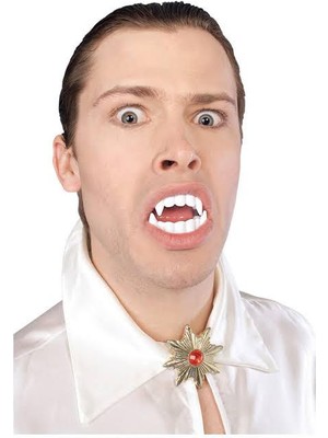 Marsilyan Beyaz Renk Çift Damak Takma Vampir Dişi (4940)