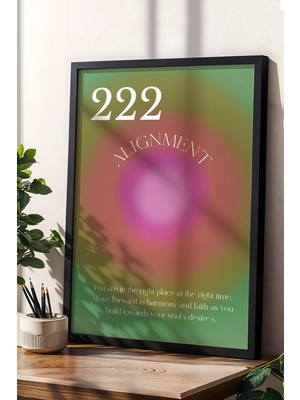 Satürn Design Angel No 222 Alignment Çerçeveli Tablo Melek Sayıları Hizalamak Aura Enerji Renkleri
