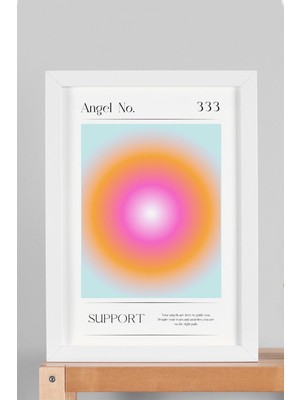 Satürn Design Angel No 333 Support Çerçeveli Tablo Melek Sayıları Destek Dayanak Aura Enerji Renkleri