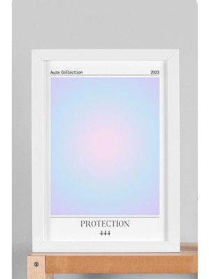 Satürn Design Angel No 444 Protection Çerçeveli Tablo Melek Sayıları Koruma Aura Enerji Renkleri