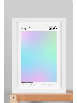 Satürn Design Angel No 666 Reflect Çerçeveli Tablo Melek Sayıları Yansıtmak Aura Enerji Renkleri