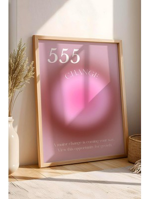 Satürn Design Angel No 555 Change Çerçeveli Tablo Melek Sayıları Değişim Aura Enerji Renkleri