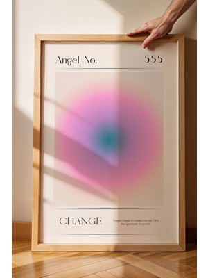 Satürn Design Angel No 555 Change Çerçeveli Tablo Melek Sayıları Değişim Aura Enerji Renkleri