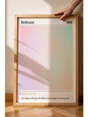 Satürn Design Angel No 999 Release Çerçeveli Tablo Melek Sayıları Serbest Bırakmak Aura Enerji Renkleri