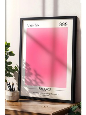 Satürn Design Angel No 888 Balance Çerçeveli Tablo Melek Sayıları Denge Aura Enerji Renkleri