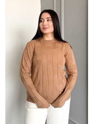 Modaplaza Kadın Kare Desenli Kazak 4937