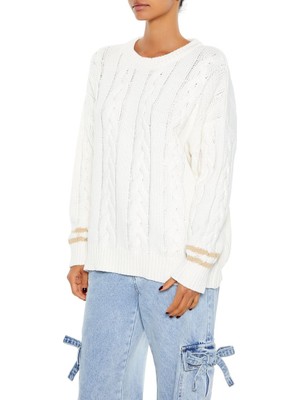 F21 Çizgili Triko Kazak