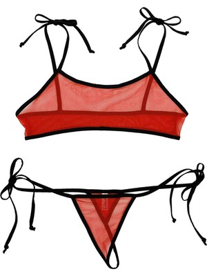 Çamaşır Kenti Angel Büyük Beden Kırmızı Fantezi Sütyen String Çamaşırı Takımı
