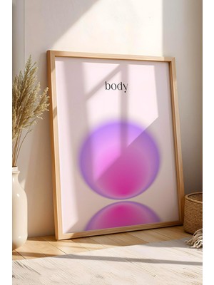 Satürn Design Body Aura Çerçeveli Tablo Pembe Mor Aura Enerji Renkleri