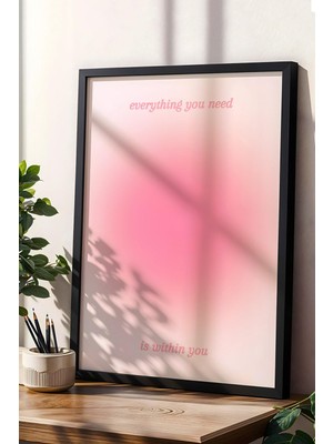 Satürn Design Everything You Need Is Within You Çerçeveli Tablo Aura Enerji Renkleri