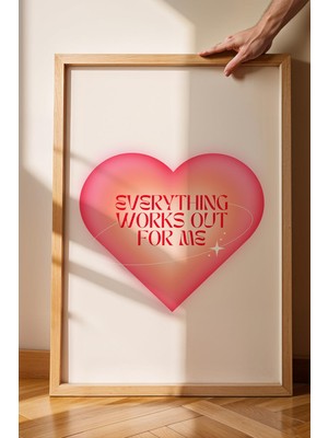Satürn Design Everthing Works Out For Me Çerçeveli Tablo Aura Enerji Renkleri