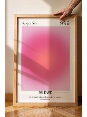 Satürn Design Angel No 999 Release Çerçeveli Tablo Melek Sayıları Serbest Bırakmak Aura Enerji Renkleri