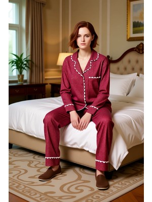 Ersefa Kadın Kışlık Ekose Viskon Gömlek ve Pantolon Pijama Fonksiyonel Dayanıklı Kaliteli Estetik