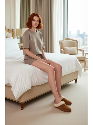 Ersefa Kadın Bisiklet Yaka Waffle Dokulu Pijama Takımı Fonksiyonel Dayanıklı Kaliteli Konforlu Şık