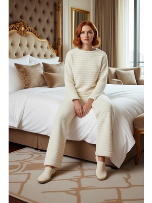 Ersefa Kadın Lurex Detaylı Wellsoft Pijama Takımı Fonksiyonel Dayanıklı Kaliteli Konforlu Estetik