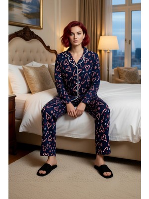 Ersefa Kadın Desenli Pamuklu Pijama Takımı Homewear Koleksiyonu Fonksiyonel Dayanıklı Kaliteli Şık