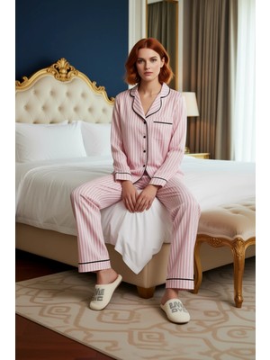 Ersefa Kadın Çizgili Pijama Takımı Fonksiyonel Dayanıklı Kaliteli Konforlu Estetik Premium Modern