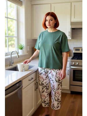 FRM Kadın Bisiklet Yaka Kapri Pijama Fonksiyonel Dayanıklı Kaliteli Konforlu Estetik Premium Şık