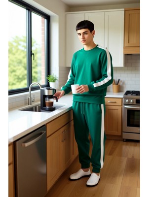 FRM Erkek Şerit Detaylı Relaxed Fit Pijama Takımı Fonksiyonel Dayanıklı Kaliteli Konforlu Spor