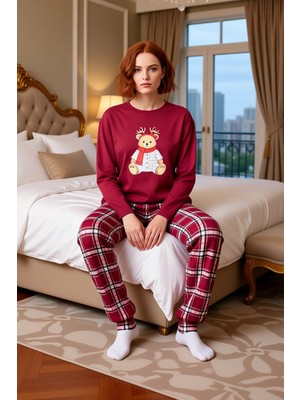 Ersefa Kadın Ekose Desenli Konforlu Pijama Takımı Ev Giyimi Fonksiyonel Dayanıklı Kaliteli Modern