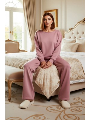 Ersefa Kadın Bisiklet Yaka Düşük Kol Lounge Takımı Fonksiyonel Dayanıklı Kaliteli Konforlu Modern