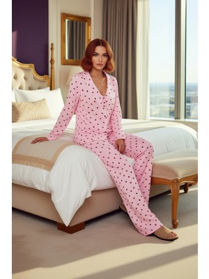 Ersefa Kadın Gömlek Yaka Çizgili Pijama Takımı Fonksiyonel Dayanıklı Kaliteli Konforlu Estetik Şık