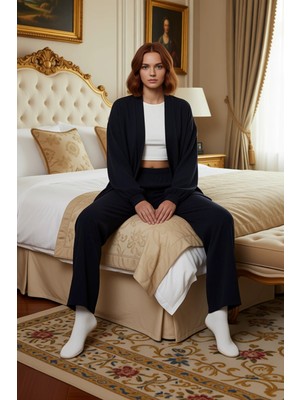 Ersefa Kadın Waffle Dokuma V Yaka Pijama Takımı Fonksiyonel Dayanıklı Kaliteli Konforlu Estetik Şık