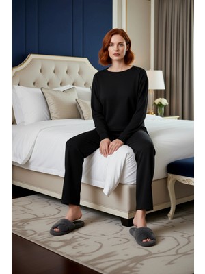 Ersefa Kadın Bisiklet Yaka Düşük Kol Lounge Takımı Fonksiyonel Dayanıklı Kaliteli Konforlu Modern