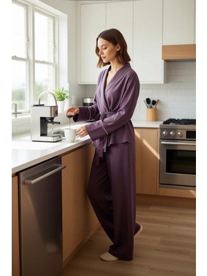 FRM Kadın Viskon Pijama Gömlek Pantolon Takımı Fonksiyonel Dayanıklı Kaliteli Konforlu Estetik