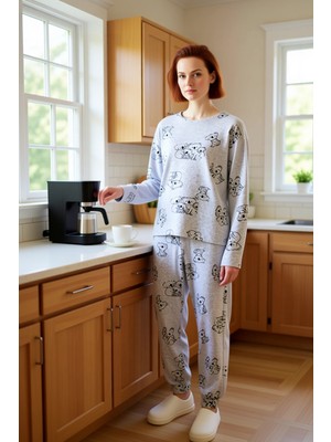 FRM Unisex Sevimli Hayvan Baskılı Pijama Takımı Fonksiyonel Dayanıklı Kaliteli Konforlu Modern