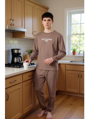 FRM Erkek Regular Fit Baskılı Uzun Kollu Pijama Takımı Fonksiyonel Dayanıklı Kaliteli Konforlu