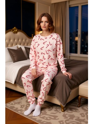 Ersefa Kadın Yılbaşı Desenli Örme Pijama Takımı Fonksiyonel Dayanıklı Kaliteli Konforlu Estetik Şık