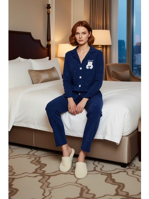 Ersefa Kadın Polar Hayvan Baskılı Puantiyeli Pijama Takımı Fonksiyonel Dayanıklı Kaliteli Estetik