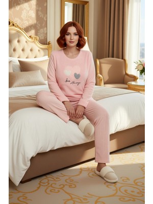 Ersefa Kadın Polar Pijama Takımı Kedi Baskılı Fonksiyonel Dayanıklı Kaliteli Konforlu Estetik Şık