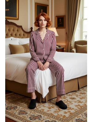 Ersefa Kadın Çizgili Pijama Takımı Fonksiyonel Dayanıklı Kaliteli Konforlu Estetik Premium Modern