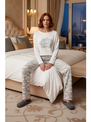 Ersefa Kadın Galaksi Desenli Uzun Kollu Pijama Takımı Fonksiyonel Dayanıklı Kaliteli Konforlu Şık