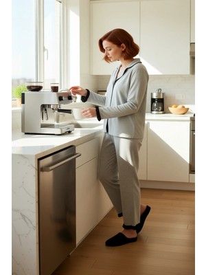 FRM Kadın Melanj Fırfırlı Detaylı Pijama Takımı Fonksiyonel Dayanıklı Kaliteli Konforlu Modern