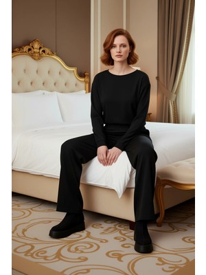 Ersefa Kadın Bisiklet Yaka Düşük Kol Lounge Takımı Fonksiyonel Dayanıklı Kaliteli Konforlu Modern