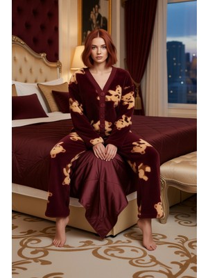 Ersefa Kadın Ayıcık Desenli Wellsoft Pijama Takımı Fonksiyonel Dayanıklı Kaliteli Konforlu Modern