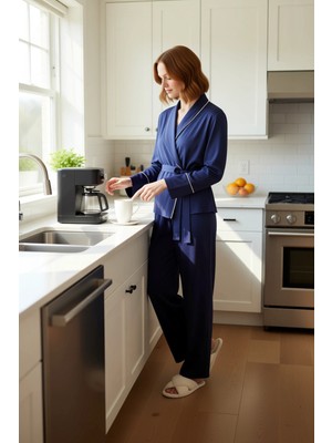 FRM Kadın Viskon Pijama Gömlek Pantolon Takımı Fonksiyonel Dayanıklı Kaliteli Konforlu Estetik