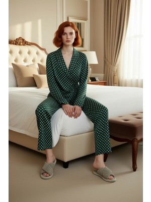 Ersefa Kadın Kalp Baskılı Viskon Pijama Takımı Fonksiyonel Dayanıklı Kaliteli Konforlu Estetik Şık