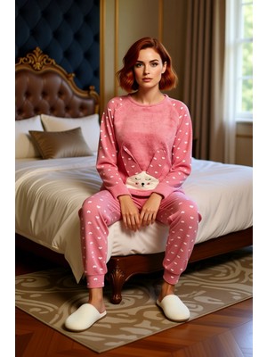Ersefa Kadın Tavşan Figürlü Polar Pijama Takımı ve Göz Bandı Fonksiyonel Dayanıklı Kaliteli Rahat