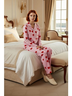 Ersefa Kadın Çizgili Fiyonk Baskılı Viskon Pijama Takımı Fonksiyonel Dayanıklı Kaliteli Konforlu Şık