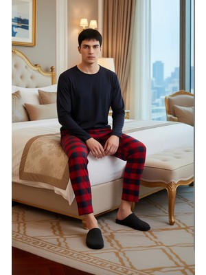 Ersefa Erkek Ekose Ev Giyim Takımı Fonksiyonel Dayanıklı Kaliteli Konforlu Estetik Premium Modern