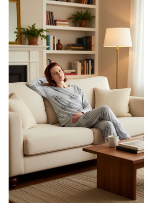 PayBuy Kadın Koala Desenli Melanj Pijama Takımı Fonksiyonel Dayanıklı Kaliteli Konforlu Estetik Şık