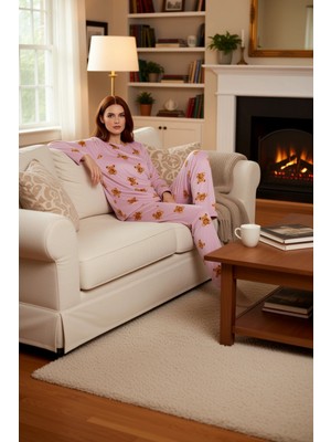 PayBuy Kadın Ayıcık Desenli Polar Pijama Takımı Fonksiyonel Dayanıklı Kaliteli Konforlu Estetik Şık