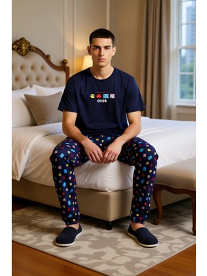 Ersefa Cool Oyun Baskılı Erkek Pijama Seti Fonksiyonel Dayanıklı Kaliteli Konforlu Estetik Modern