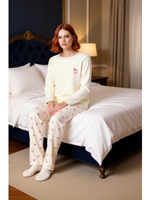 Ersefa Kadın Ayıcık Desenli Waffle Pijama Takımı Fonksiyonel Dayanıklı Kaliteli Konforlu Estetik Şık